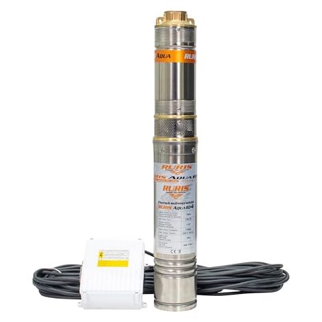 Pompe Submersible RURIS Aqua 104 1100W Débit 1800L/H Hauteur De Refoulement 100M Câble 30M Stator Cuivre Panneau De Commande Inclus Eau Propre Forage Jardin (1/5)