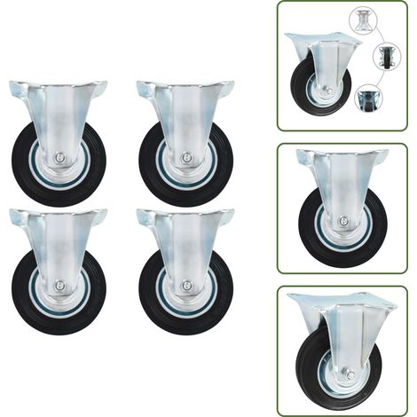 Roulettes fixes 4 pcs 100 mm - Roulette Fixe - Roulettes Fixes - Roue Fixe - Roues Fixes (1/5)