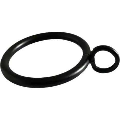 50 anneaux pour rideaux en métal noir, diamètre intérieur 45 mm, compatibles avec tringles et barres horizontales – idéaux pour suspensions de rideaux classiques et modernes (1/4)