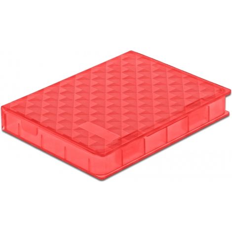 DELOCK 18370 HOUSSE DE DISQUES DE STOCKAGE PLASTIQUE ROUGE (1/4)