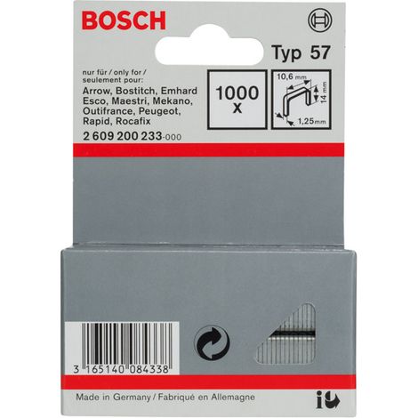 Bosch Staples for tackers Fine wire staple type 57 2609200233