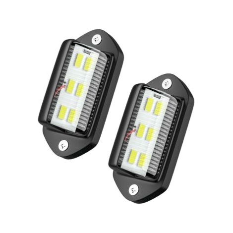 2PCS LED Eclairage Plaque Immatriculation Étanche 6 SMD LED Feux Arrière Lampe de Plaque d’Immatriculation pour 12V/ 24V Camion Camionnette Remorque Voiture Véhicule Caravane (1/5)