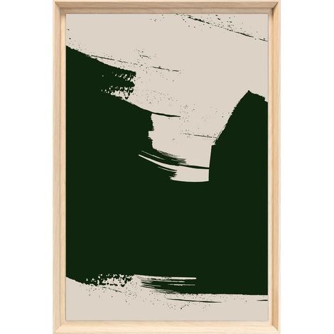 Tableau mural encadré abstraction noir intense 40x60 cm - Tableau Mural Décoratif - Image Encadrée Imprimée en HD - Impression 40x60 cm sur Fibres de Bois FSC - Finition Mate - Fabriqué en France (1/5)