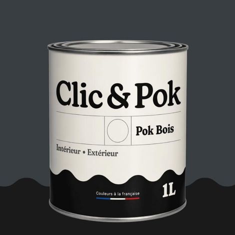 Peinture Bois Extérieur – POK BOIS - 1L - RAL 7016 - Gris Anthracite- Résistante aux intempéries - Ne s'écaille pas