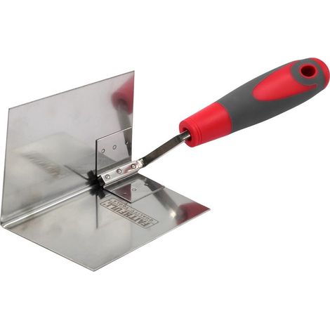 Faithfull Internal Corner Trowel Stainless Steel Soft Grip Handle 4 x 3 x 3in FAISGTCINTSS