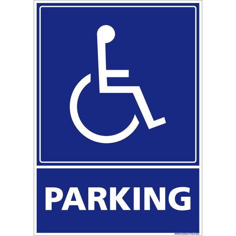 Autocollants de Signalisation Souple – Panneaux de Signalisation Autocollants – Plusieurs tailles au choix – Signalisation Française - Parking réservé aux handicapés - 210 x 300 mm