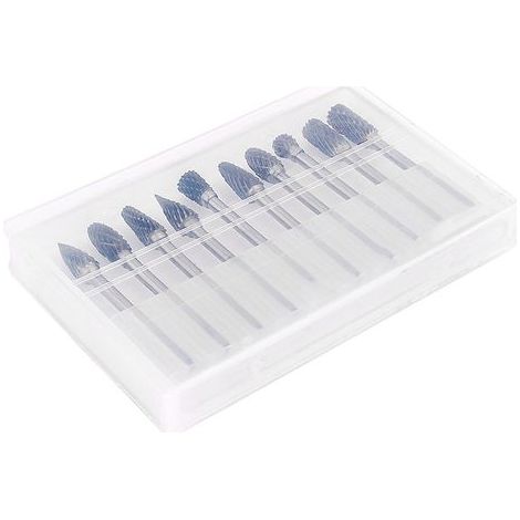 Lot de 10 Fraises Carbure Tungstène 3x6mm pour Outil Rotatif, Dremel. Idéal Gravure Bois Métal, Haute Précision et Durabilité (1/3)