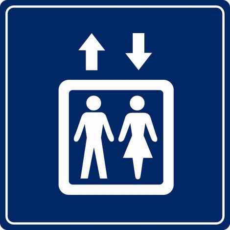 Plaque de porte Ascenseur - couleur 90x90mm - 4033792