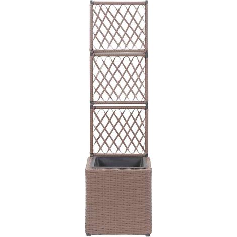 Maison Exclusive - Hochbeet mit Rankgitter 1 Topf 30x30x107 cm Po (1/5)