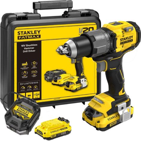 Perceuse à percussion visseuse 80N·m - V20, sans fil + chargeur et 2 batteries