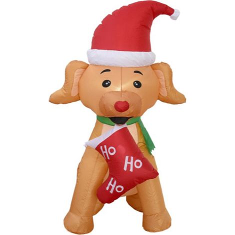 Chien gonflable lumineux LED de Noël 1,5 m pour décoration intérieure et extérieure jardin (1/5)