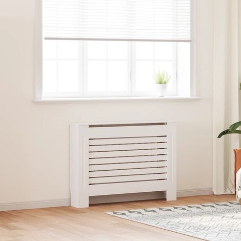 Cache-radiateur Blanc 112x19x81,5 cm MDF