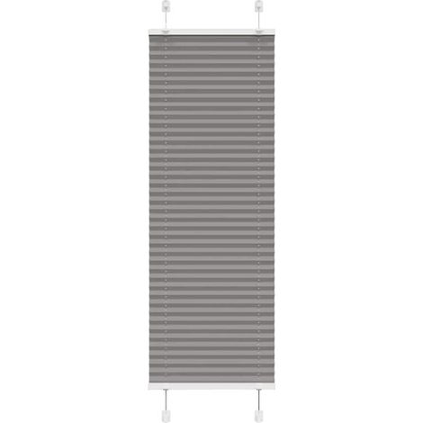 Rideaux plissés gris anthracite, 40 x 100 cm, largeur du tissu 39,4 cm. (1/5)