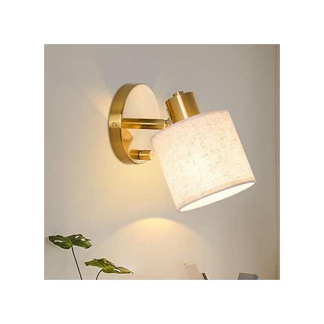 Lampe murale dorée Lightess pour chambre avec interrupteur variateur Lin E27 (1/5)