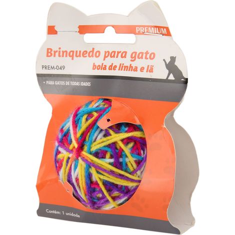 Jouet en laine pour chat, pelote de laine colorée pour le nettoyage des dents et le soulagement de l'ennui. Idéal pour les chatons d'intérieur. (1/5)