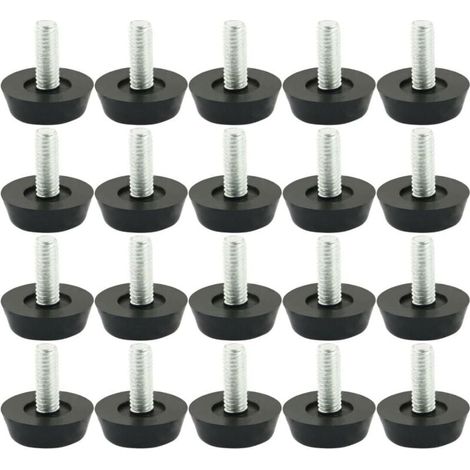 20pcs Pieds M6 x 20mm de Nivellement Meuble Réglable Pied Réglable Patinn Meuble Jambe Pied de Table Chaise Base Protection Plancher Vis Glisse (1/4)