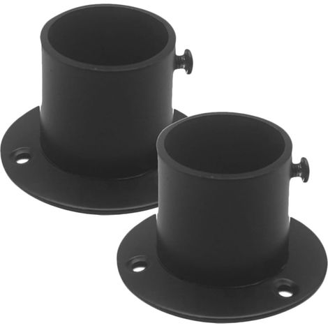 Supports de tringle à rideau de douche ibasenice noirs, lot de 2, en acier inoxydable 304 résistant à l'usure, avec bride robuste. (1/5)