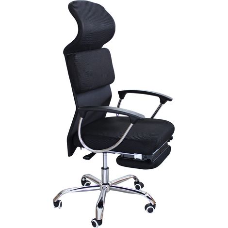 Poltrona ufficio ergonomica in rete traspirante con poggiatesta e poggiapiedi New York