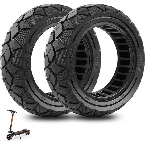 10x2,75-6,5 10x2,70-6,5 Pneu Plein pour Hitway H5/HB24/Hiboy Max3/Speedway 5/KuKirin G3/G2 Master Trottinette électrique, 10 Pouces Pneu de Remplacement Haute élasticité (2 Pièces) (1/5)