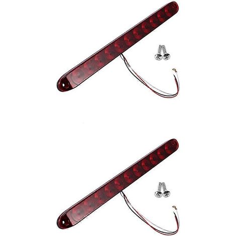 Lot de 2 barres lumineuses rouges de 15 pouces (38 cm) à 11 LED, feu stop, clignotant, feu arrière, 3e feu de freinage, barre d'identification étanche pour camions et remorques (1/5)