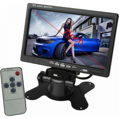 MONITOR LCD 7" POLLICI TFT AUTO CAMPER POGGIATESTA A COLORI BASE REGOLABILE