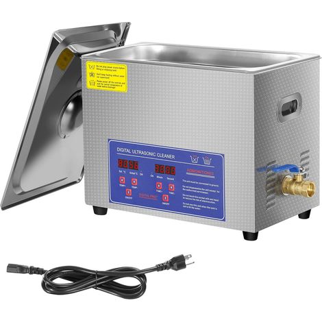 Decdeal Nettoyeur à ultrasons professionnel 10 L 40 kHz avec minuterie numérique et chauffage, idéal pour les outils professionnels, les pièces métalliques, les bijoux et les lunettes. (1/5)