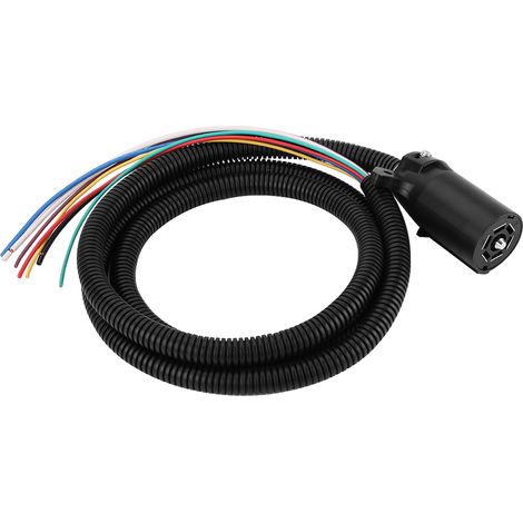 Câble électrique 7 broches pour remorque, faisceau de câblage moulé avec connecteur à lames, 2 mètres, pour camping-car et attelage de remorquage (1/5)