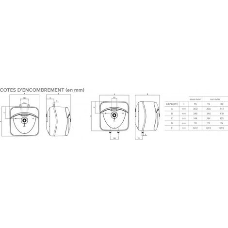 Chauffe-eau Electrique ANDRIS LUX 15L Sur Évier - Ariston Professionnel