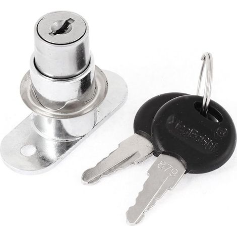 Verre-Schiebetür Schrank-Zubehör Tür Plunger 105Möbel-Schloss Silver Ton Riegel 4mm Dia (1/4)