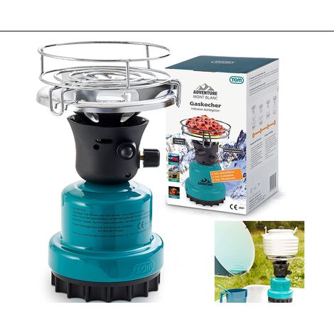BB Loisir Réchaud à Gaz Camping à gaz portable avec grille supplémentaire Réservoir de gaz 190g (1/5)