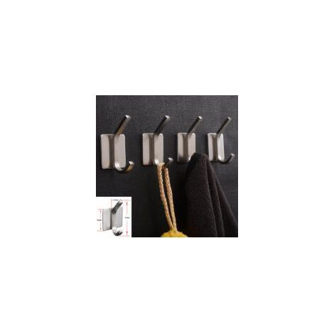 Handtuchhaken, 3M-Haken, selbstklebende Badhaken, selbstklebende Wandhandtuchhaken aus gebürstetem Edelstahl, 4er-Set (1/5)