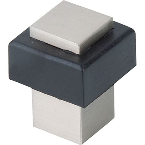 Tope puerta Zamak cuadrado 17mm níquel satinado suelo (1/2)