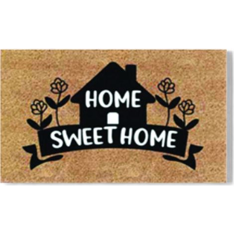 Zerbino tappeto in cocco con fondo in pvc antiscivolo 40x70 cm Home Sweet Home