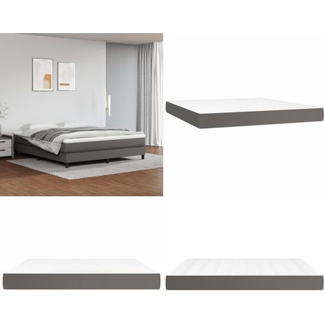 Matelas de lit à ressorts ensachés Gris 160x200x20cm Similicuir - Matelas - Matelas À Ressorts Ensachés - Matelas Simili Cuir - Matelas Gris - Literie - Home & Living (1/5)