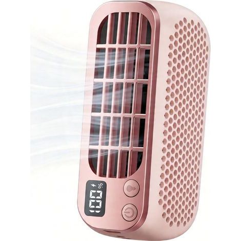Ventilateur USB Portable Double Moteur – Mini Rechargeable ,Veilleuse ,Silencieux – Appareil Voyage , Bureau – Rose (1/2)
