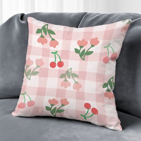 Housse de coussin fleurs naturelles, décoration maison salon,45×45cm (1/5)