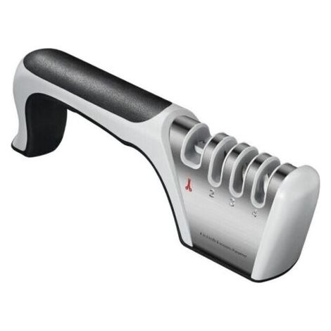 (Schwarz) Professioneller Messerschärfer, 4-in-1-Küchenmesserschärfer mit rutschfester Basis, Messer- und Scherenschärfer, manueller Messerschärfer MUMU