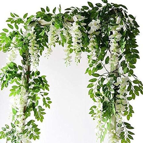 Guirlande de glycine artificielle, fausses fleurs en soie, guirlandes suspendues-AquaForge (1/5)