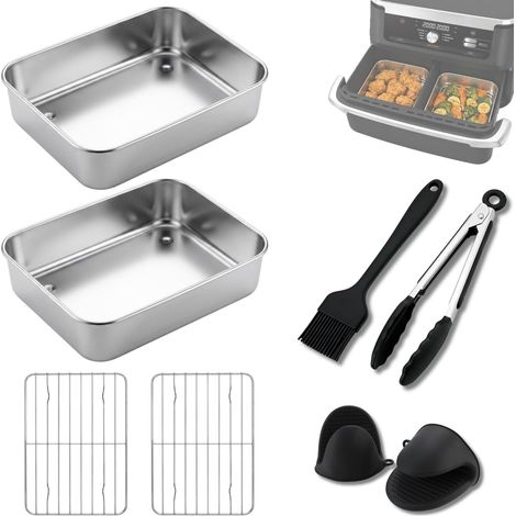 Lot de 8 accessoires pour friteuse à air comprimé Dual Zone (1/5)