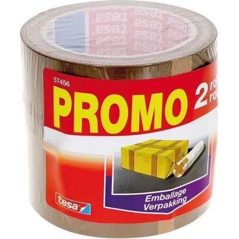 Tesa nastro adesivo marrone 50 mm x 66 m confezione da 2