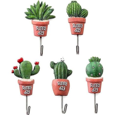 Filiyano-Cinq stickers muraux à motifs de cactus, déclinés en cinq styles différents, parfaits pour les cuisines familiales. (1/5)