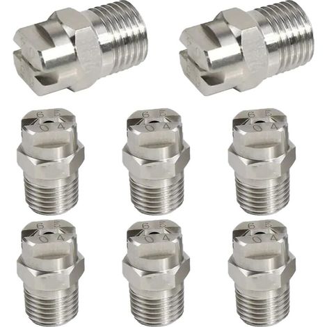 Lot de 8 buses de pulvérisation haute pression 65° pour balai à eau – orifice 1,3 mm, raccord fileté 6,3 mm (1/5)
