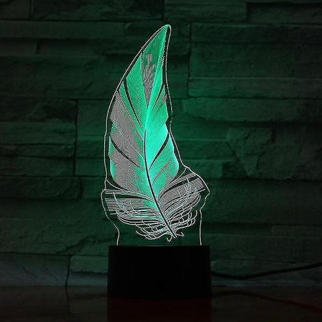 Lampe de chevet LED 3D Plumes pour chambre d'enfant