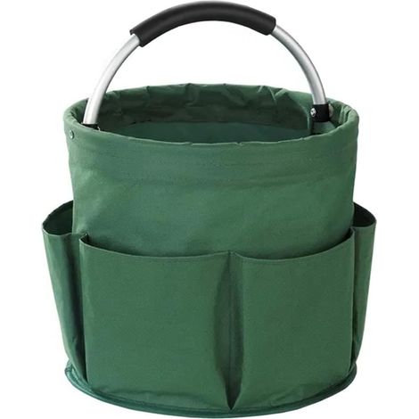 Sac de jardinage fourre-tout, sac de rangement pour outils de jardin, panier de rangement pliable avec poches, résistant à l'usure et réutilisable, pour un jardinage écologique