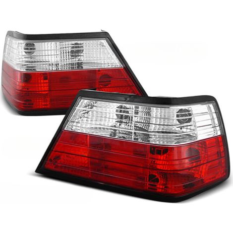 Paire de feux arriere Mercedes classe E W124 de 1985 a 1995 rouge blanc-41049569 (1/2)