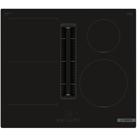 Bosch – Plaque induction 3 foyers 59.2 cm avec hotte intégrée – Puissance 3700 W – Extraction 622 m³/h – PVS611B16E (1/10)