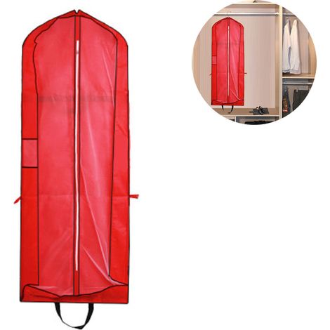 Sac de Rangement pour Robes Longues - Tissu Transparent en Fibre de Verre - Dos Renforcé Non Tissé - Fermeture Éclair Métallique - 180 cm - Pour Mariage Voyage et Rangement dans l'Armoire