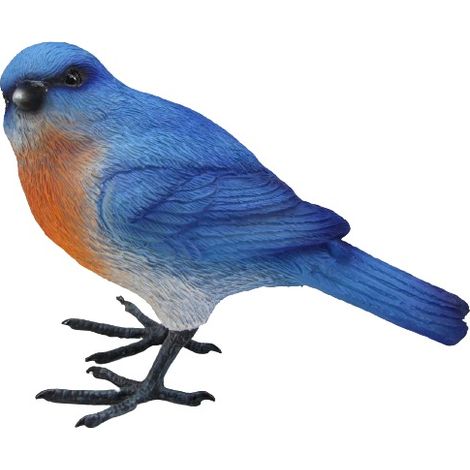 Dekofigur Vogel 9,5 x 12 cm blau orange Skulptur