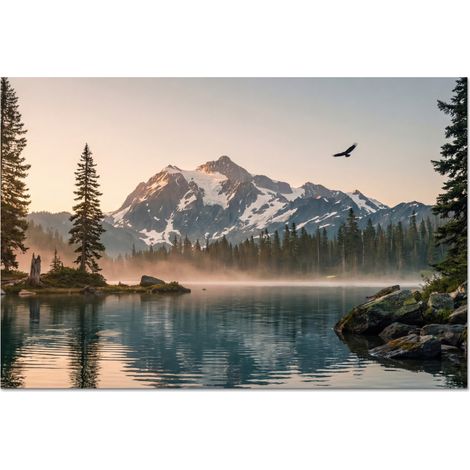 CRÉDENCE CUISINE Montagnes - Eau - Arbres 60x40 cm (1/3)