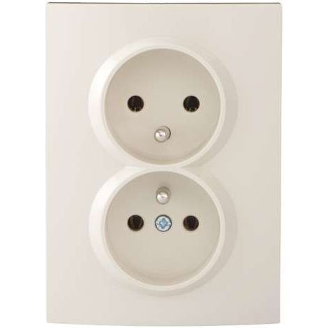 Kanlux – Double prise encastrable avec terre – 250V AC, 16A – Indice IP20, profondeur 25mm – Connecteur à vis pour installation sécurisée (1/4)